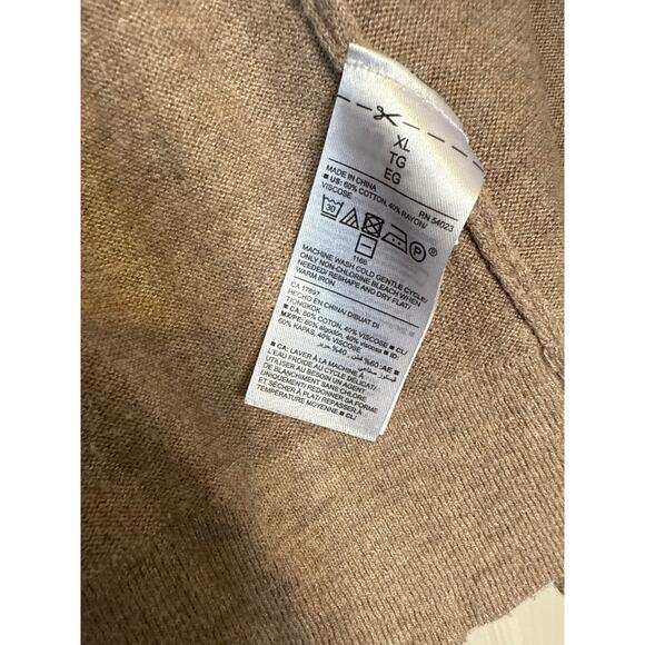 OId Navy Brown Lightweight Sweater Cardigan Sz XL - Picture 3 of 5